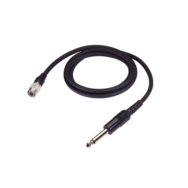 AT-GCW GUITAR INPUT CABLE FOR WIRELESS WITH 1/4" PHONE PLUG, 36"LONG, TERMINATED WITH LOCKING 4-PIN